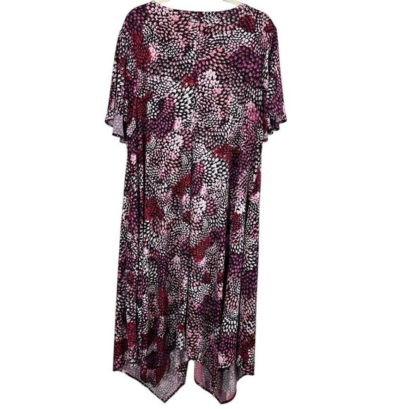 Catherines Dress 2X Pink Floral Midi Tropical Beach Feminine Mature Casual 80s - Picture 6 of 11